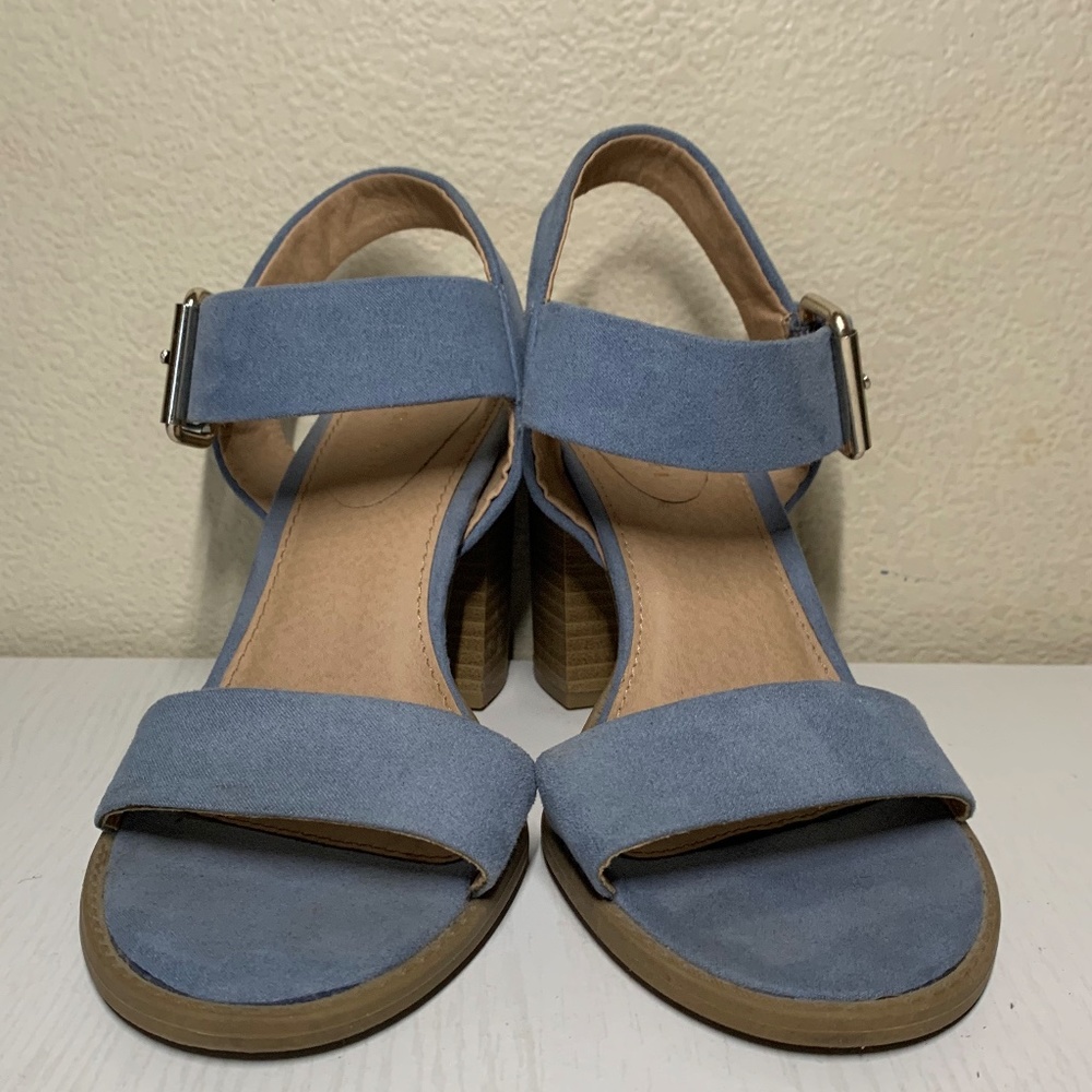 Madden Girl Castro Blue Suede Leather High Heels Size 7